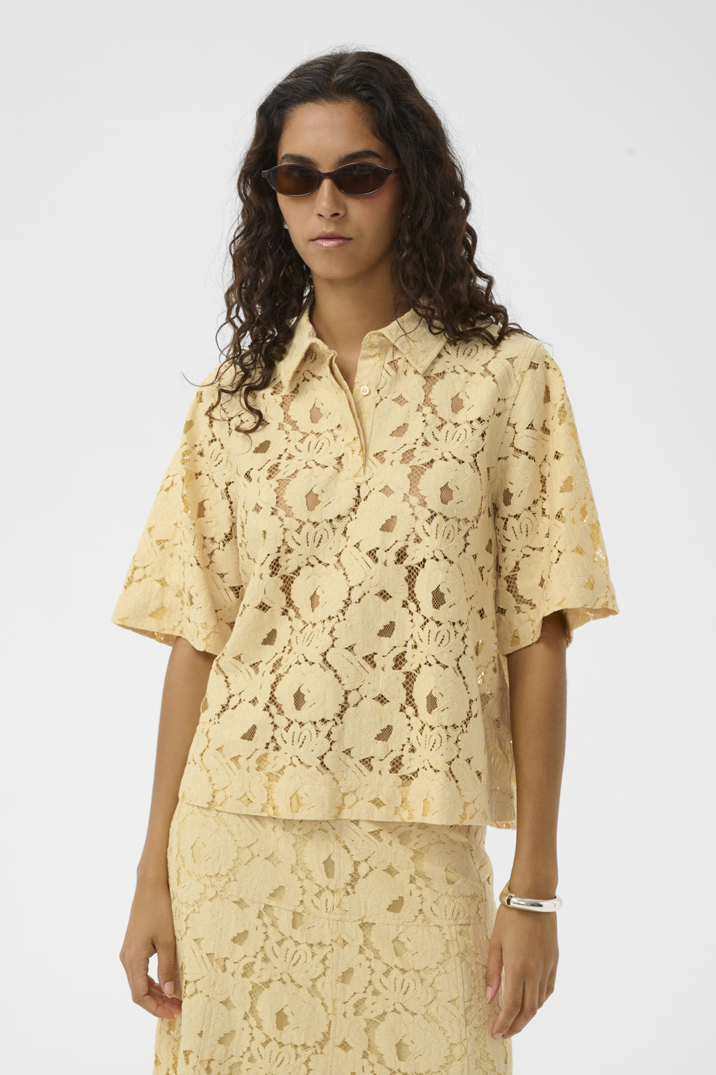 Blouses korte mouw geel Soaked In Luxury