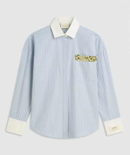 Blouses lange mouw blauw JOSH V