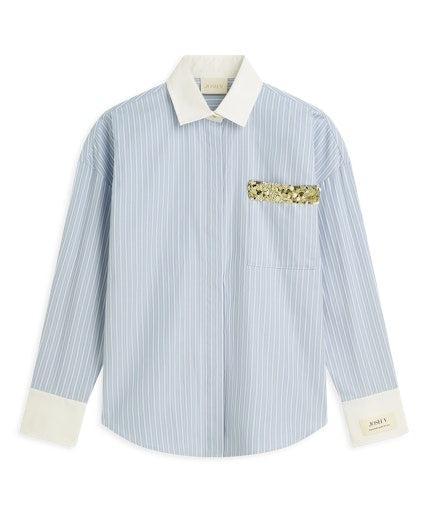 Blouses lange mouw blauw JOSH V