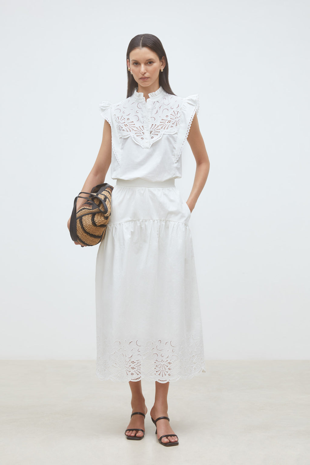 Blouses korte mouw wit Suncoo Paris