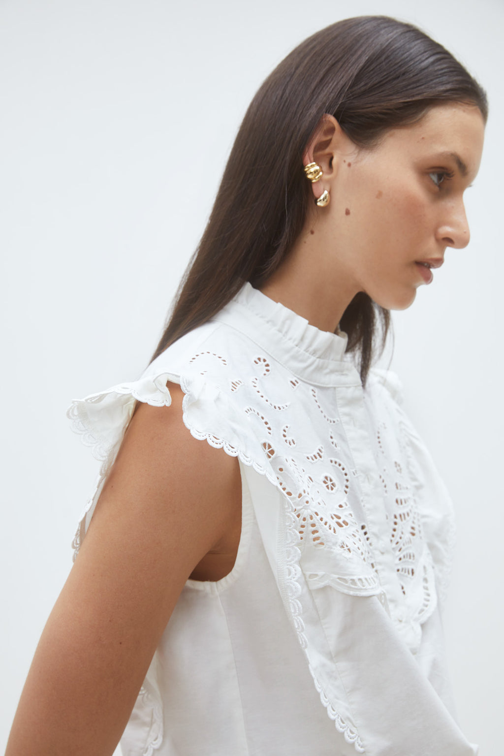 Blouses korte mouw wit Suncoo Paris