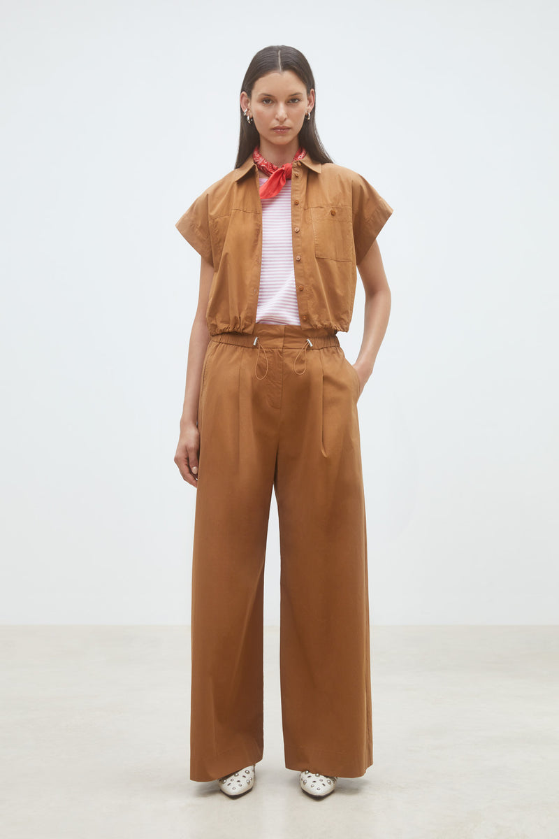 Blouses korte mouw bruin Suncoo Paris