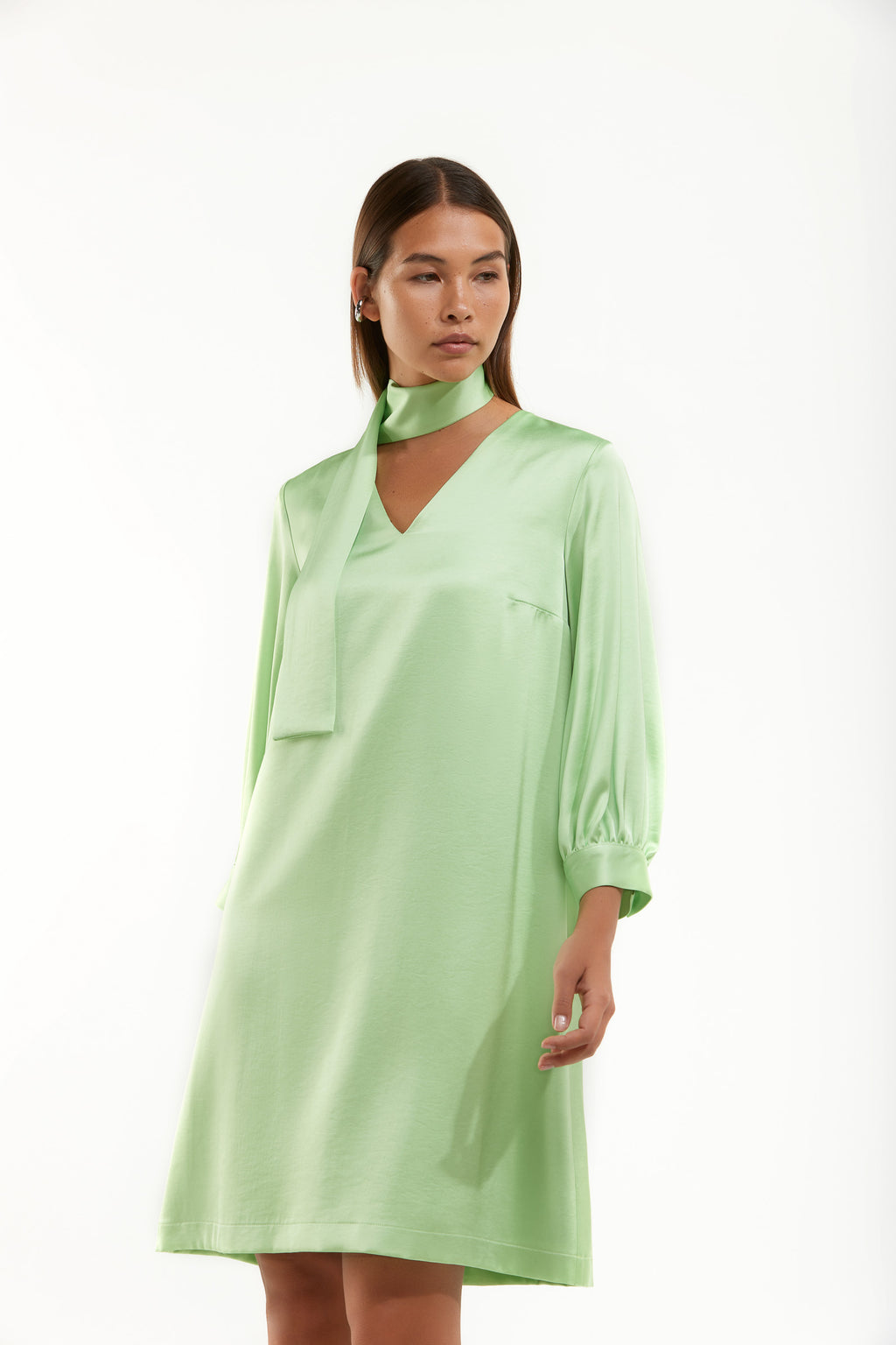 Jurken lange mouw groen Senso