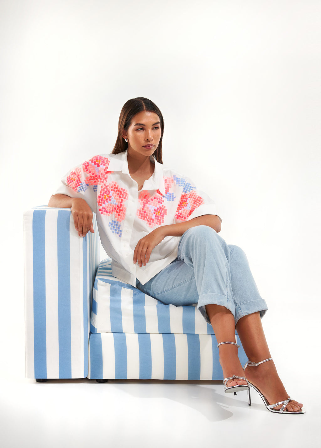Blouses lange mouw roze Senso