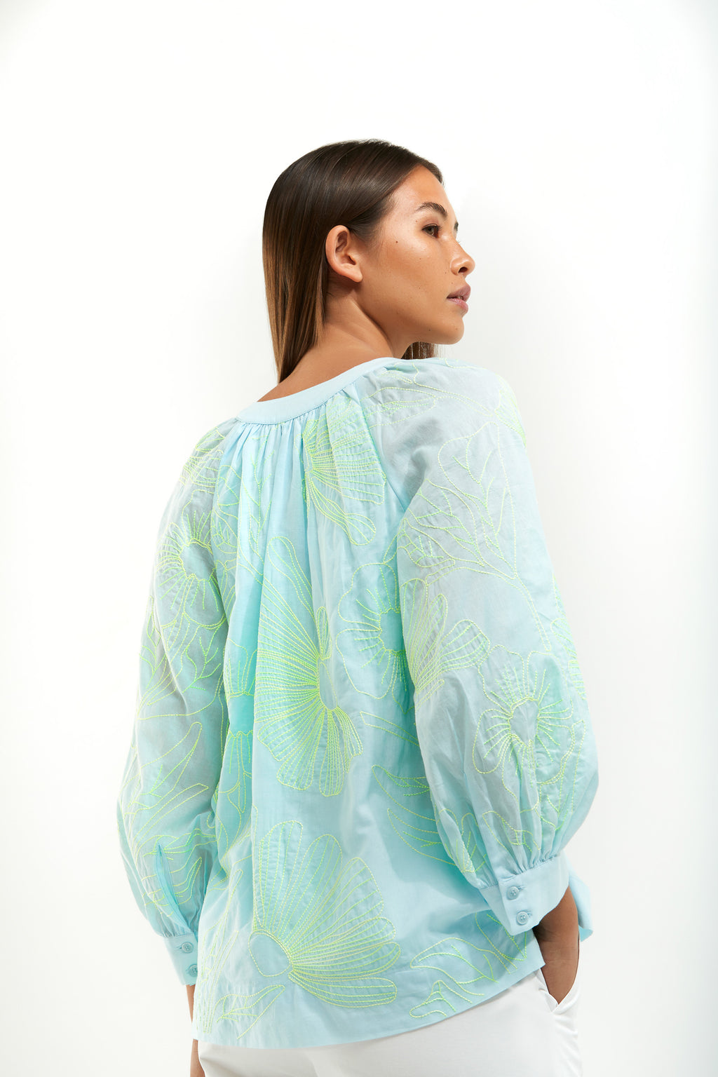 Blouses lange mouw blauw Senso