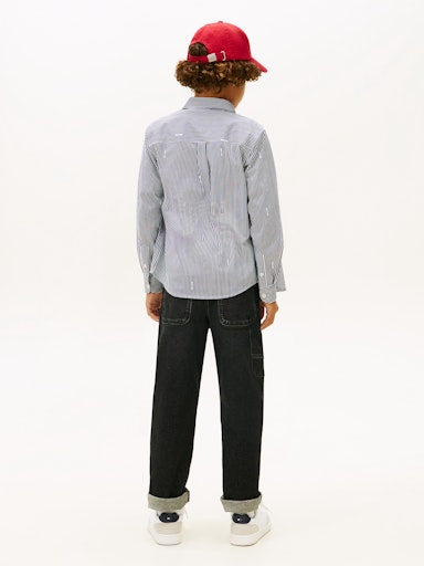 Hemden lange mouw navy Tommy Hilfiger