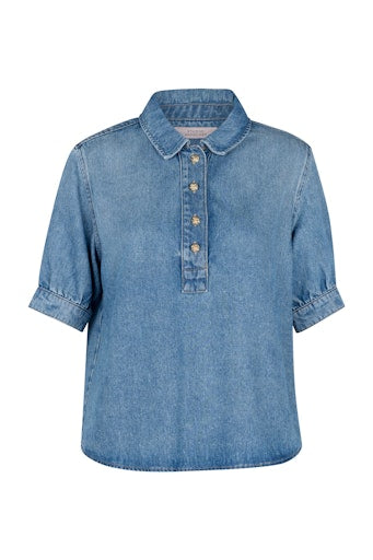 Blouses korte mouw blauw Studio Anneloes