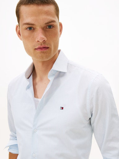 Hemden lange mouw blauw Tommy Hilfiger