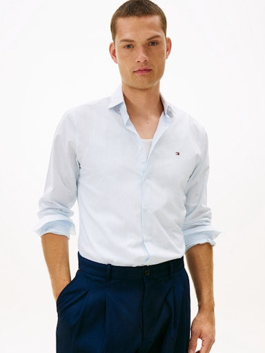 Hemden lange mouw blauw Tommy Hilfiger