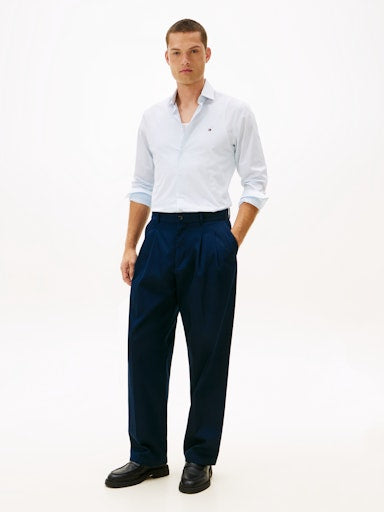 Hemden lange mouw blauw Tommy Hilfiger