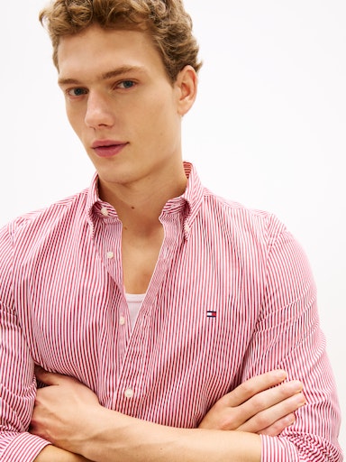 Hemden lange mouw rood Tommy Hilfiger