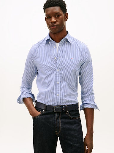 Hemden lange mouw blauw Tommy Hilfiger