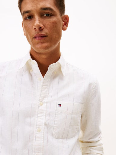Hemden lange mouw beige Tommy Hilfiger
