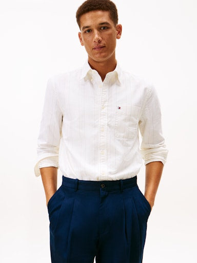 Hemden lange mouw beige Tommy Hilfiger