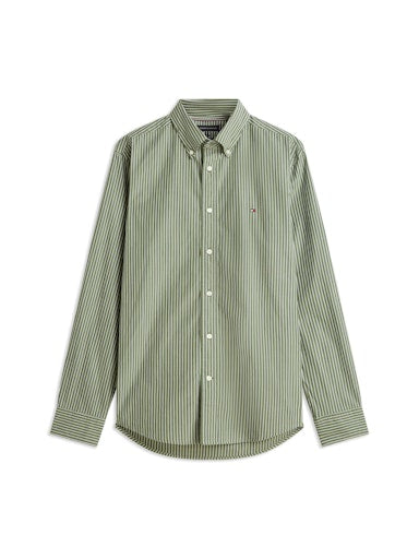 Hemden lange mouw groen Tommy Hilfiger