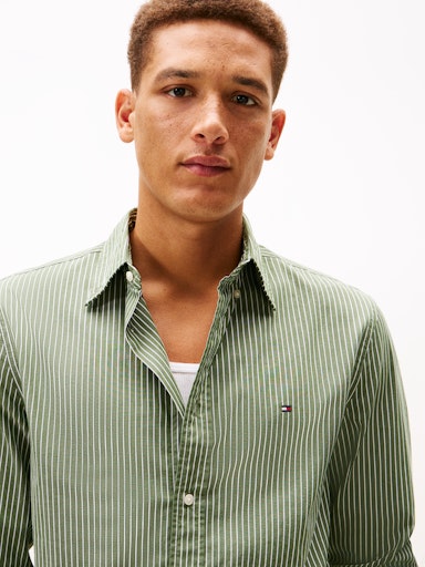 Hemden lange mouw groen Tommy Hilfiger