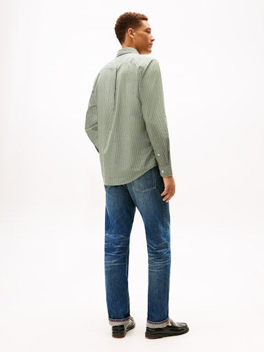 Hemden lange mouw groen Tommy Hilfiger