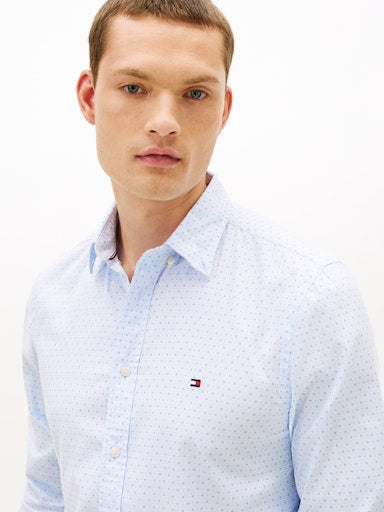 Hemden lange mouw blauw Tommy Hilfiger