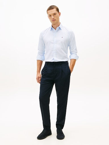 Hemden lange mouw blauw Tommy Hilfiger