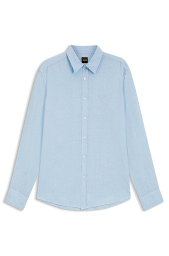 Hemden lange mouw blauw Boss Men Orange