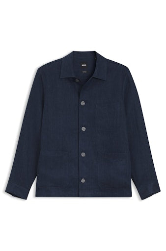 Hemden lange mouw blauw Boss Men Black