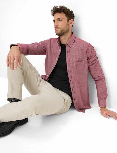Hemden lange mouw rood BRAX