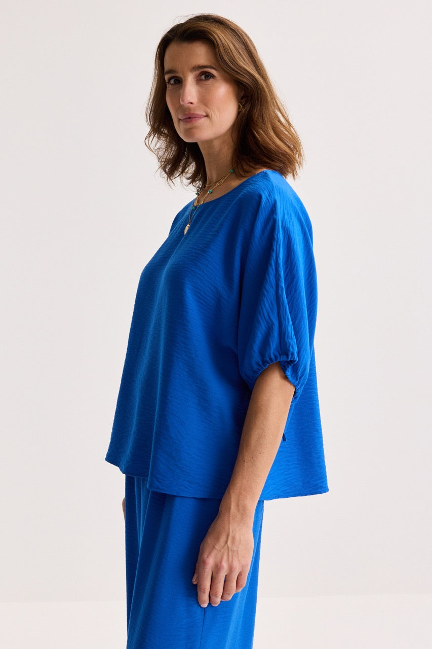 Blouses lange mouw blauw Améline
