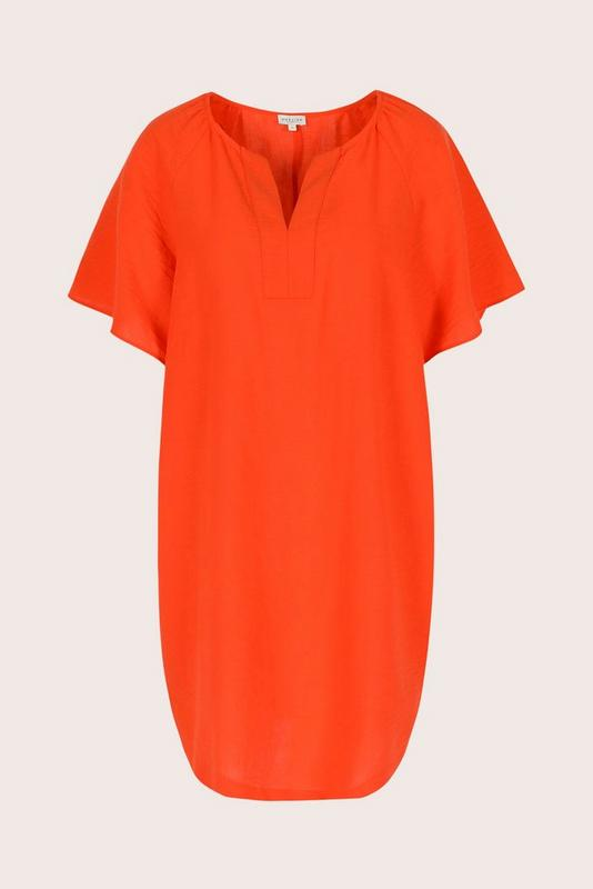 Jurken korte mouw oranje Améline