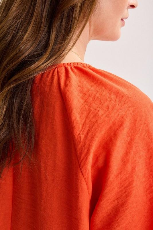 Jurken korte mouw oranje Améline