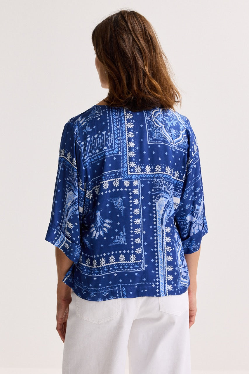 Blouses lange mouw blauw Améline