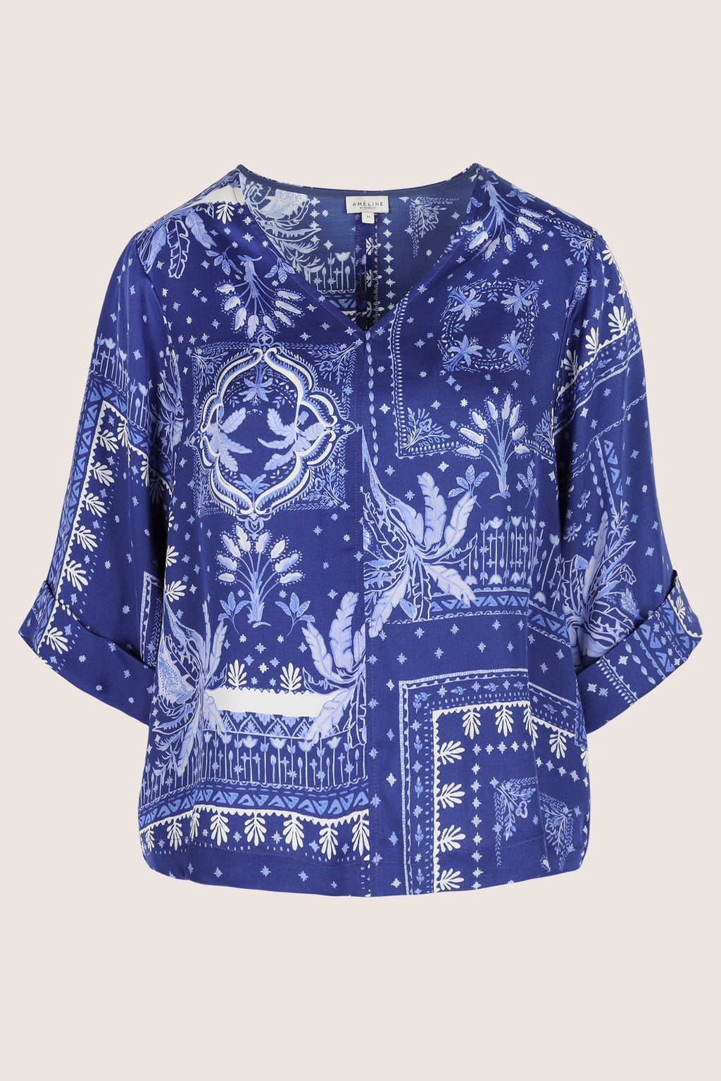 Blouses lange mouw blauw Améline