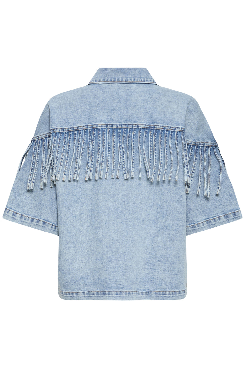 Blouses korte mouw blauw Pulz Jeans
