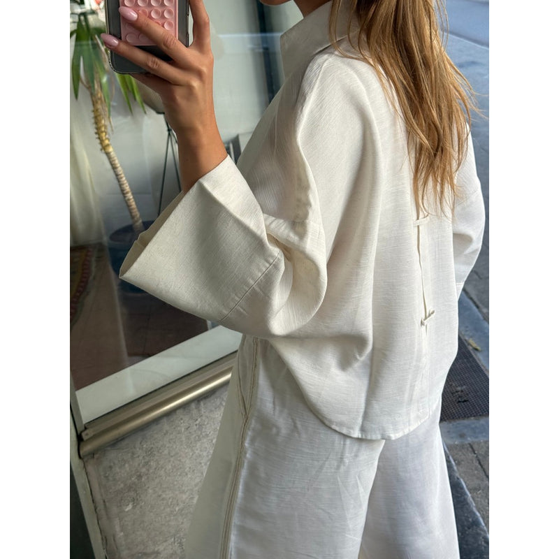 Blouses lange mouw beige AMANDINE