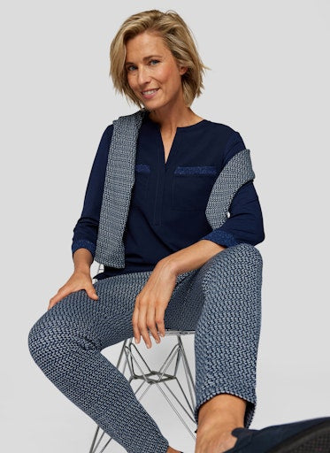 Blouses korte mouw navy Rabe