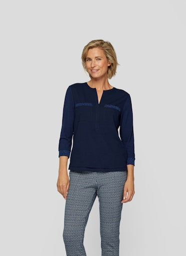 Blouses korte mouw navy Rabe