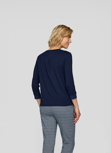 Blouses korte mouw navy Rabe