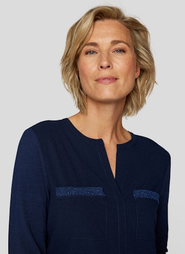 Blouses korte mouw navy Rabe