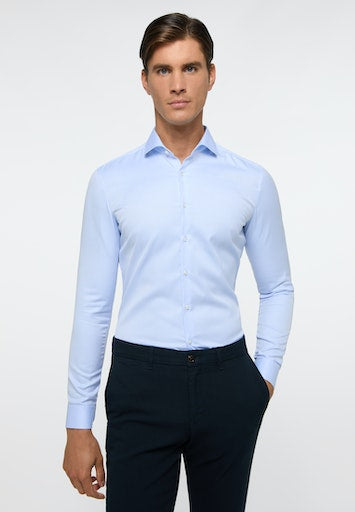 Hemden lange mouw blauw ETERNA
