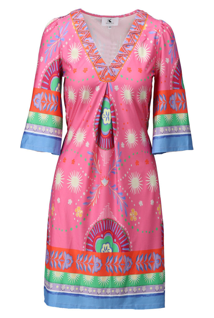 Jurken korte mouw roze K[DESIGN]