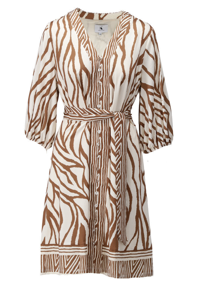 Jurken korte mouw beige K[DESIGN]