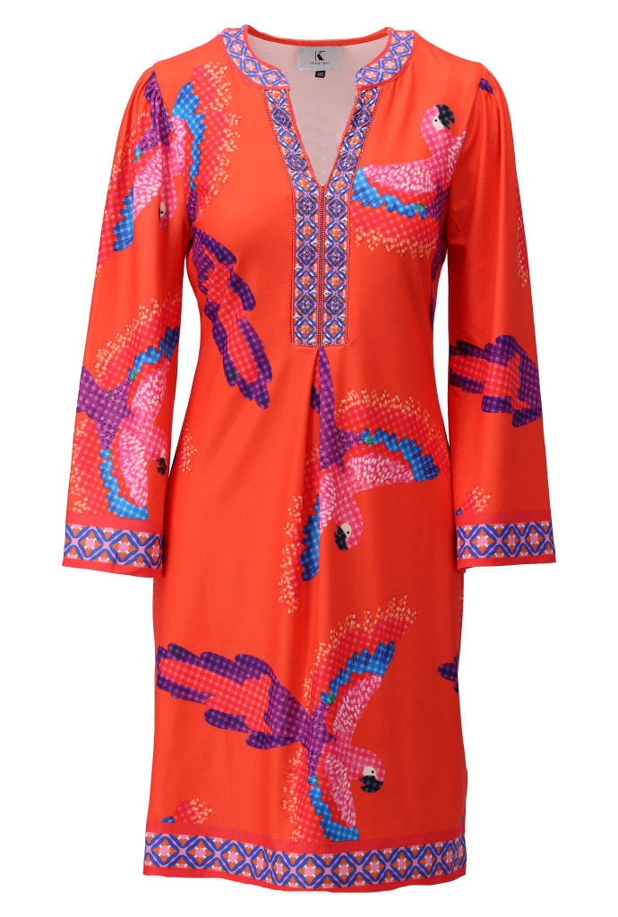 Jurken lange mouw oranje K[DESIGN]
