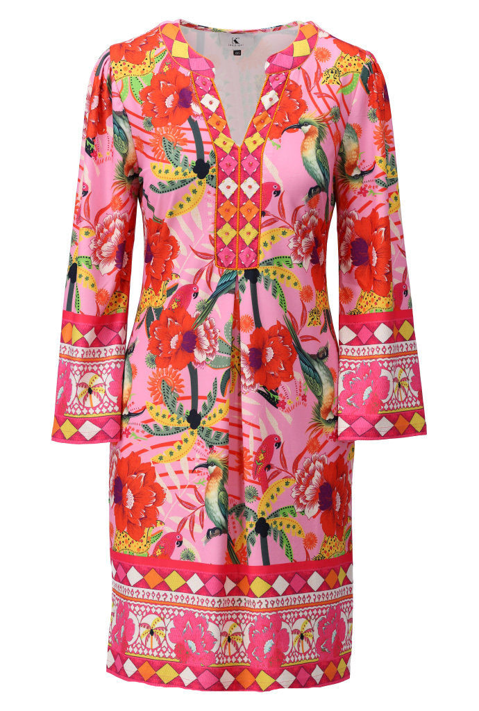 Jurken lange mouw roze K[DESIGN]