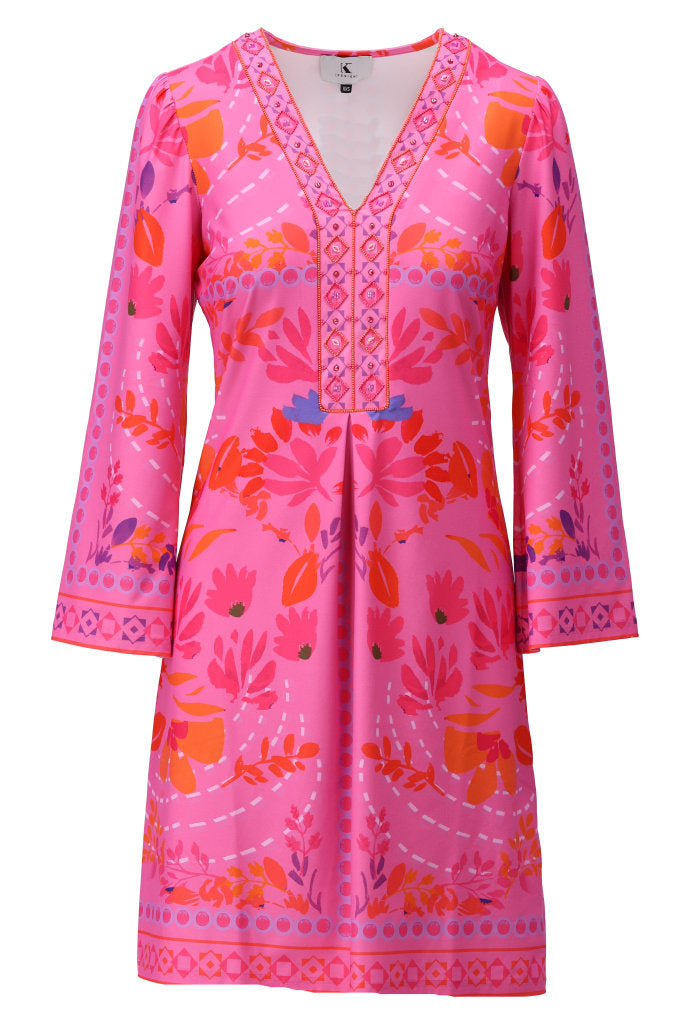 Jurken lange mouw roze K[DESIGN]