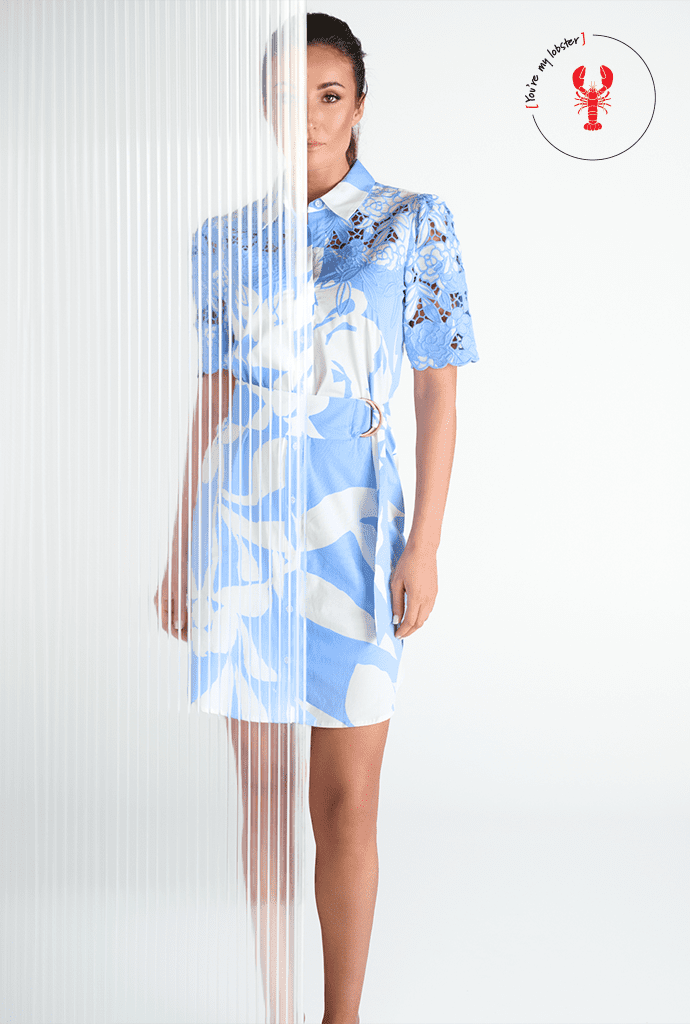 Jurken korte mouw blauw K[DESIGN]