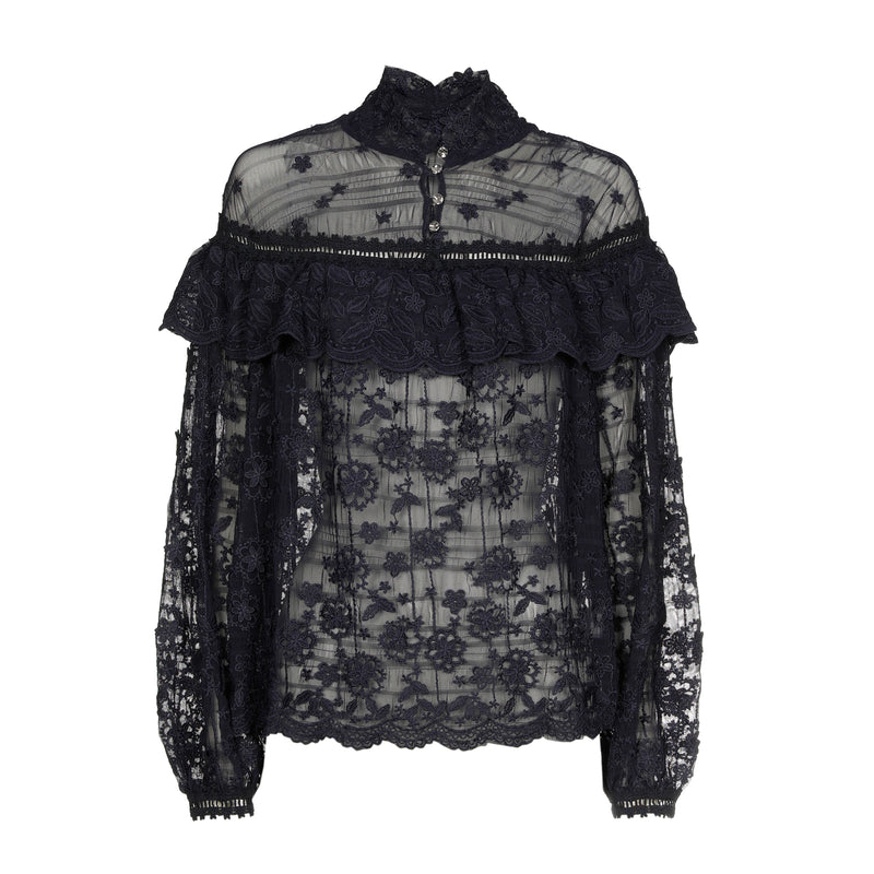 Blouses lange mouw navy Caroline Biss