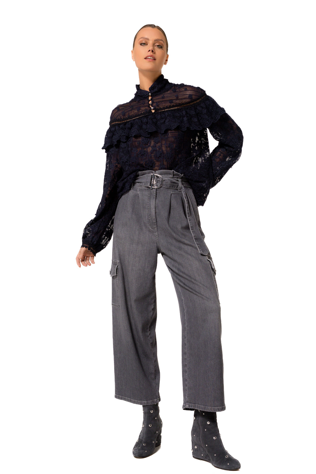Blouses lange mouw navy Caroline Biss