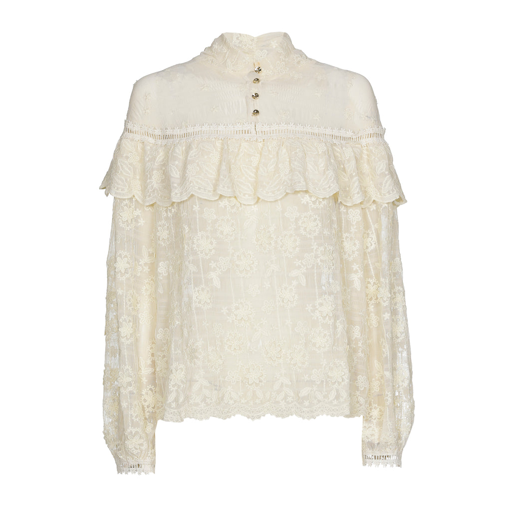 Blouses lange mouw beige Caroline Biss