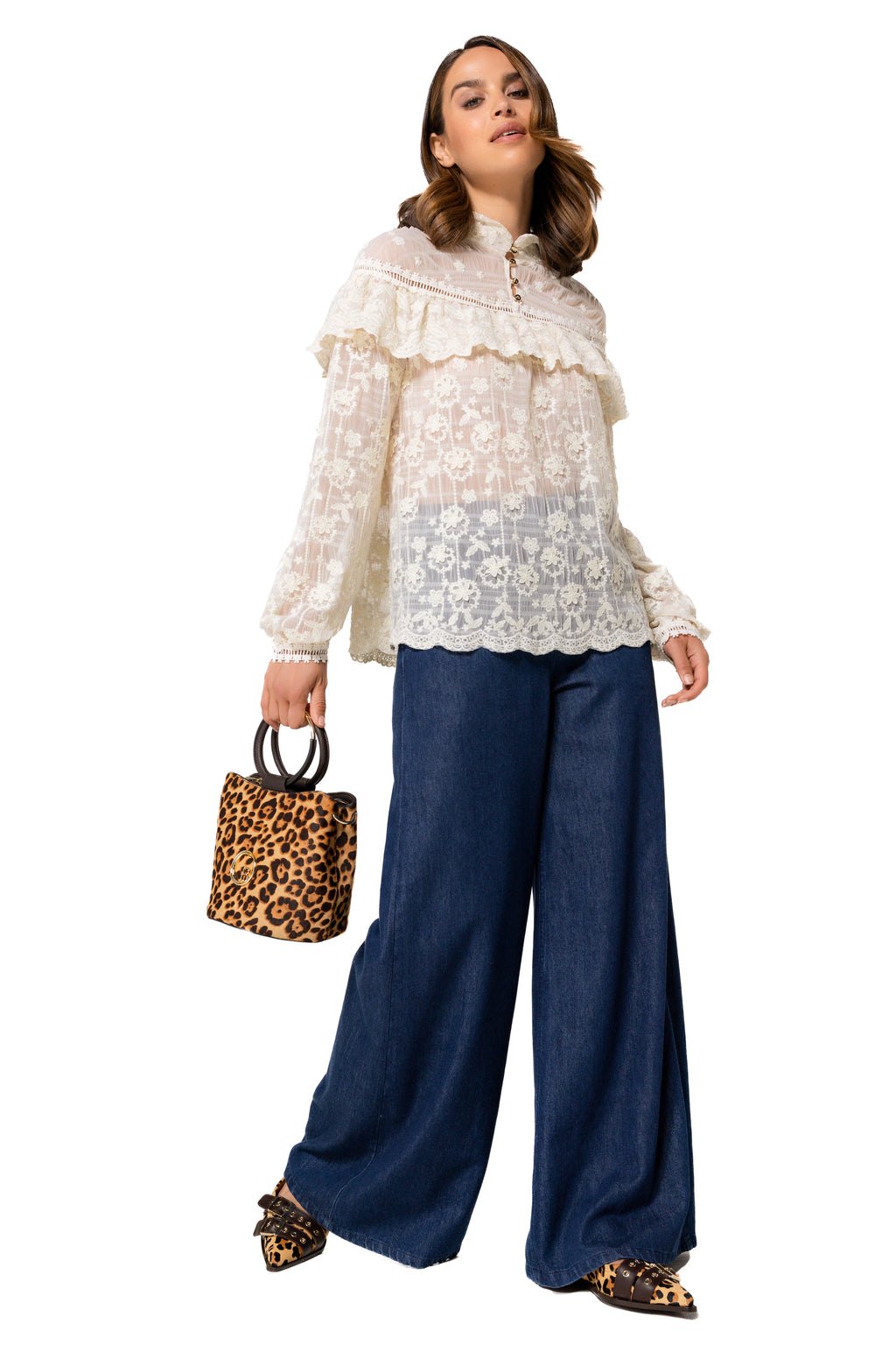 Blouses lange mouw beige Caroline Biss