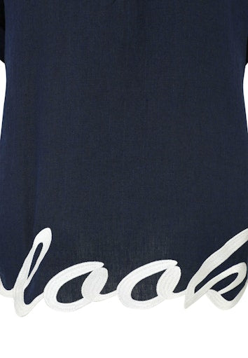 Blouses korte mouw navy Doris Streich