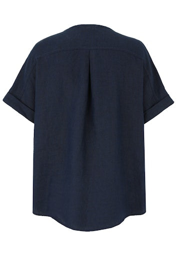 Blouses korte mouw navy Doris Streich